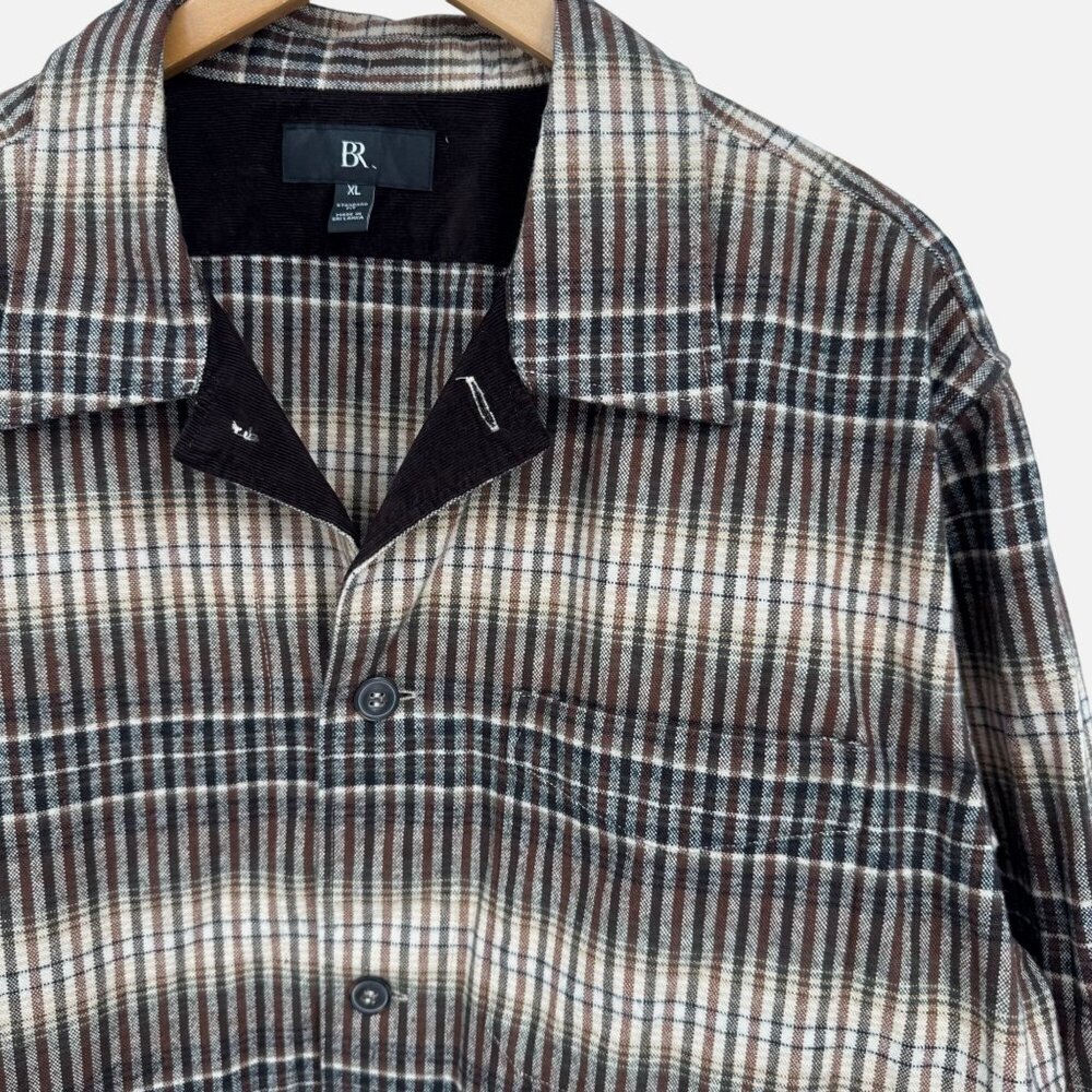 Banana Republic Mens XL Shacket Barn Jacket Pocket Button Up Retro Thick Chore